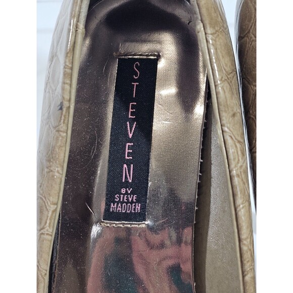 HHP Women's Size 9 Steven Stv Madden Lizard Embossed Square Toe High Heels Shoes - Picture 5 of 9